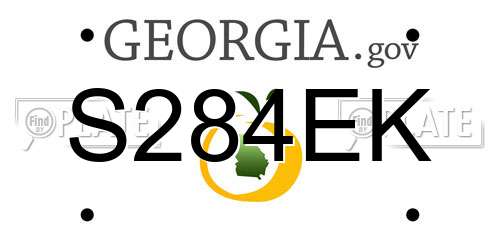 S284EK Georgia License Plate