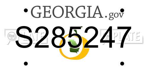 S285247 Georgia License Plate