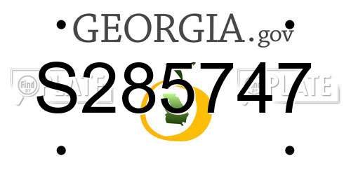 S285747 Georgia License Plate