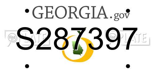 S287397 Georgia License Plate
