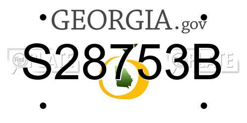 S28753B Georgia License Plate