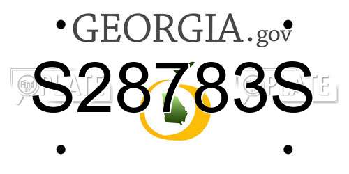 S28783S Georgia License Plate