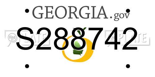 S288742 Georgia License Plate