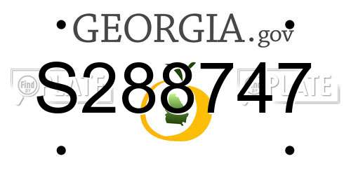 S288747 Georgia License Plate