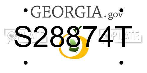 S28874T Georgia License Plate