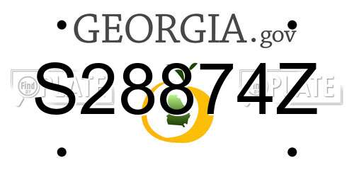 S28874Z Georgia License Plate