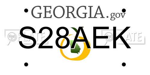 S28AEK Georgia License Plate
