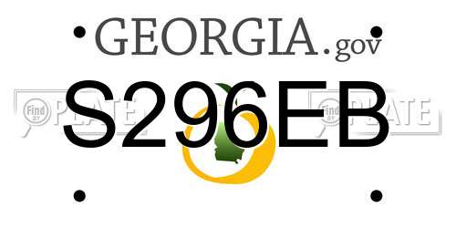 S296EB Georgia License Plate