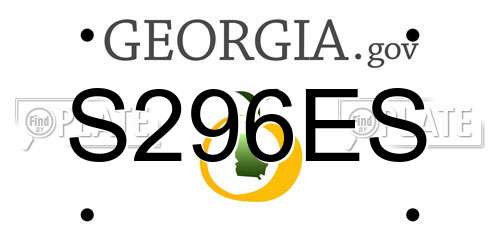 S296ES Georgia License Plate