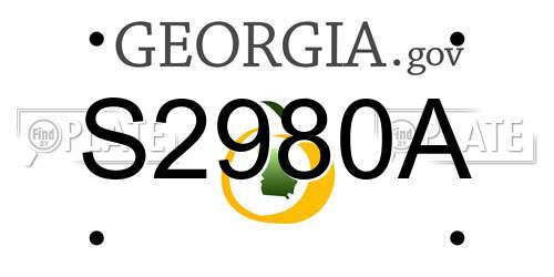 S2980A Georgia License Plate