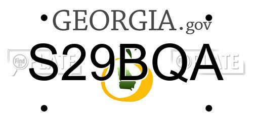 S29BQA Georgia License Plate
