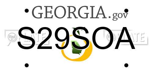 S29SOA Georgia License Plate