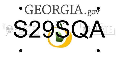 S29SQA Georgia License Plate