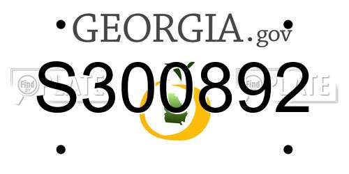 S300892 Georgia License Plate