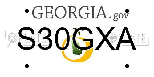 S30GXA Georgia License Plate