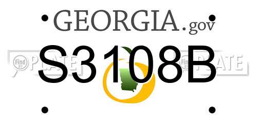 S3108B Georgia License Plate
