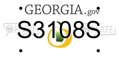 S3108S Georgia License Plate