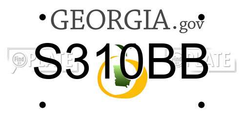 S310BB Georgia License Plate