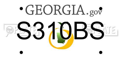 S310BS Georgia License Plate
