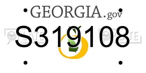 S319108 Georgia License Plate