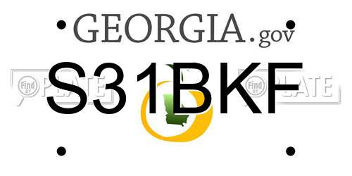 S31BKF Georgia License Plate