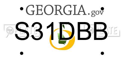 S31DBB Georgia License Plate