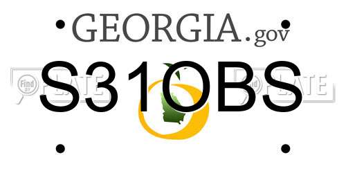 S31OBS Georgia License Plate