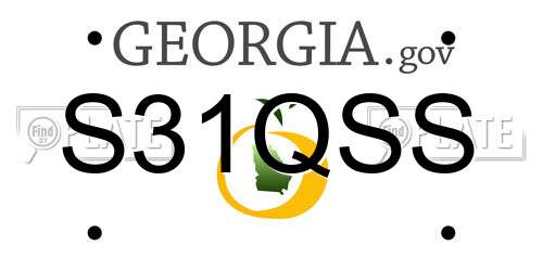 S31QSS Georgia License Plate