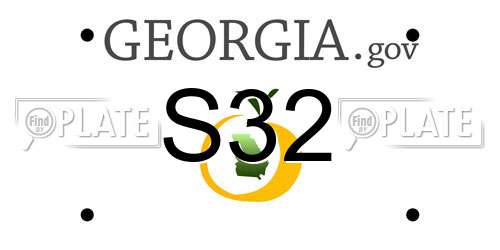 S32 Georgia License Plate