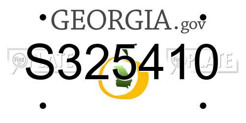 S325410 Georgia License Plate