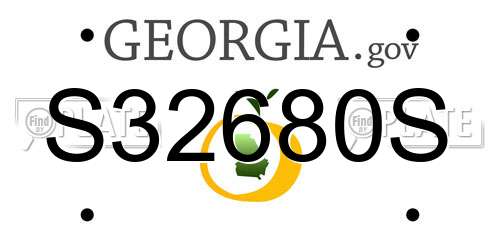 S32680S Georgia License Plate
