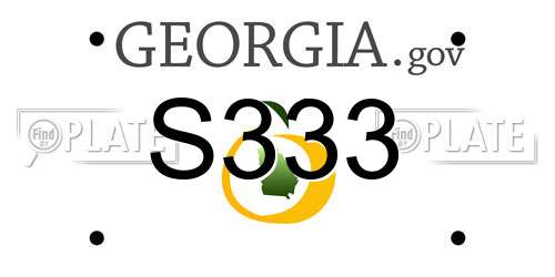 S333 Georgia License Plate