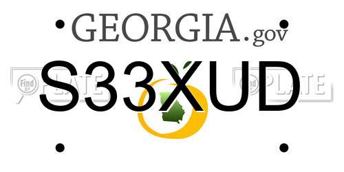 S33XUD Georgia License Plate