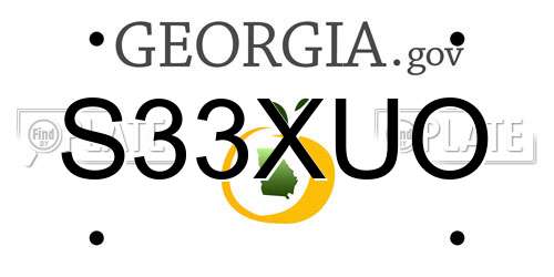 S33XUO Georgia License Plate