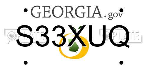 S33XUQ Georgia License Plate