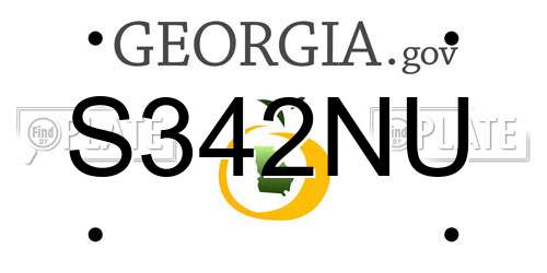 S342NU Georgia License Plate