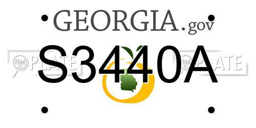 S3440A Georgia License Plate