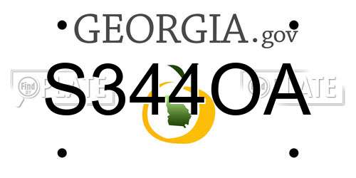S344OA Georgia License Plate