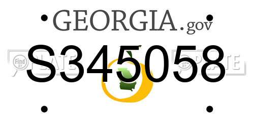 S345058 Georgia License Plate
