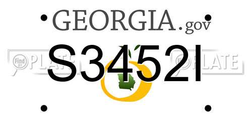 S3452I Georgia License Plate