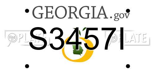 S3457I Georgia License Plate