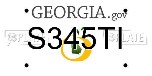 S345TI Georgia License Plate