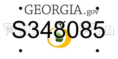 S348085 Georgia License Plate