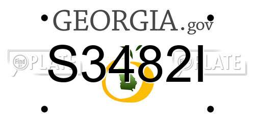 S3482I Georgia License Plate