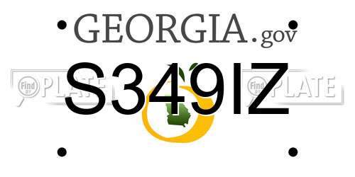 S349IZ Georgia License Plate