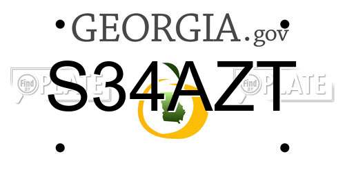 S34AZT Georgia License Plate
