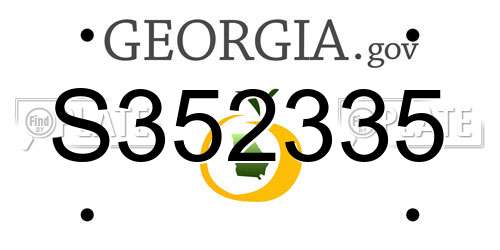 S352335 Georgia License Plate