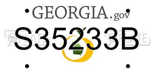 S35233B Georgia License Plate