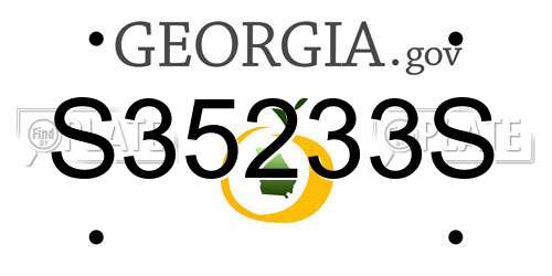 S35233S Georgia License Plate