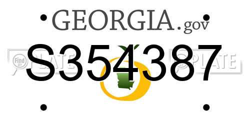 S354387 Georgia License Plate